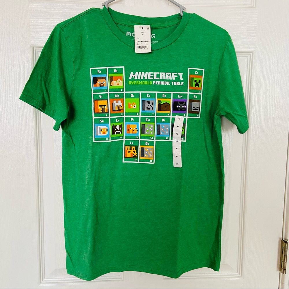 Minecraft Boys' Periodic Table Graphic T-Shirt Green Varient